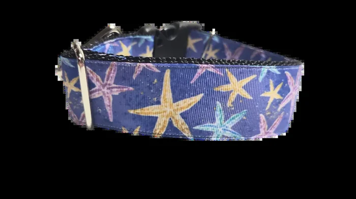 1.5″ Wide Purple Starfish Nylon Dog Collar