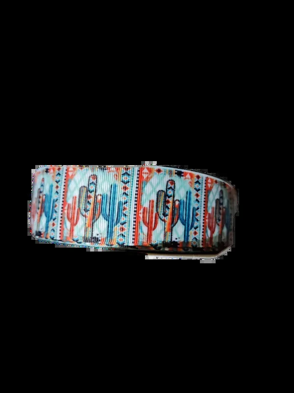 1.5″ Wide Western Cacti Nylon Dog Collar