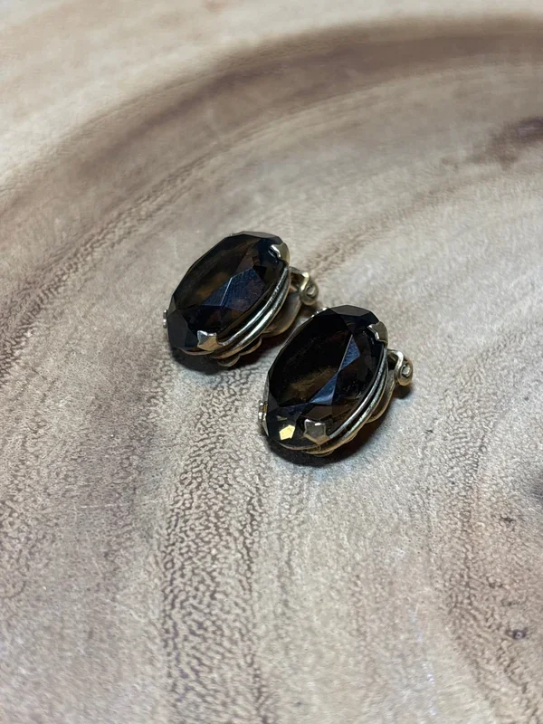 12K Gold Filled Brown Clip Earrings