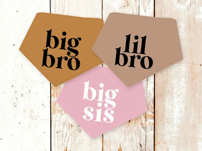 “Lil/Big Bro (or Sis)” Dog Bandana