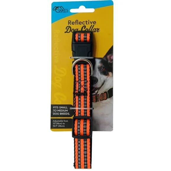 Adjustable Reflective Dog Collar, Assorted Colors, 15″-18.9″