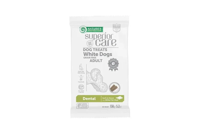 Adult Light Coated Dogs Supplemental Dental Snacks with White Fish