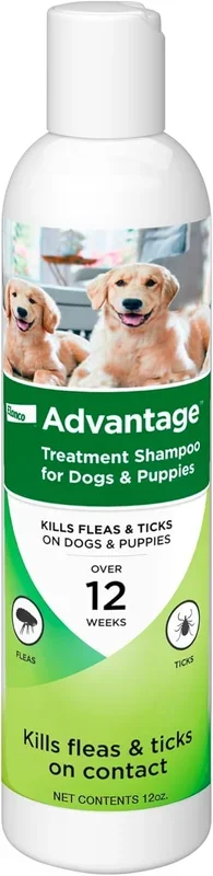 Advantage Dog Flea & Tick Shampoo 12 oz. Kills Fleas & Ticks on Dogs Puppies