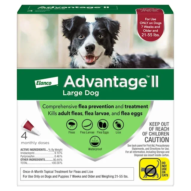Advantage II – Elanco Flea Treatment for Dogs 21 lbs to 55 lbs