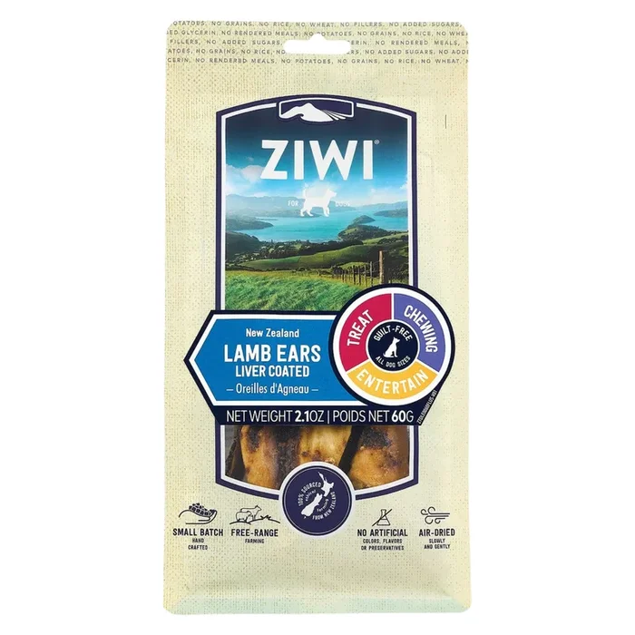 Air Dried Dog Treat – Lamb Ears (Liver Coated)