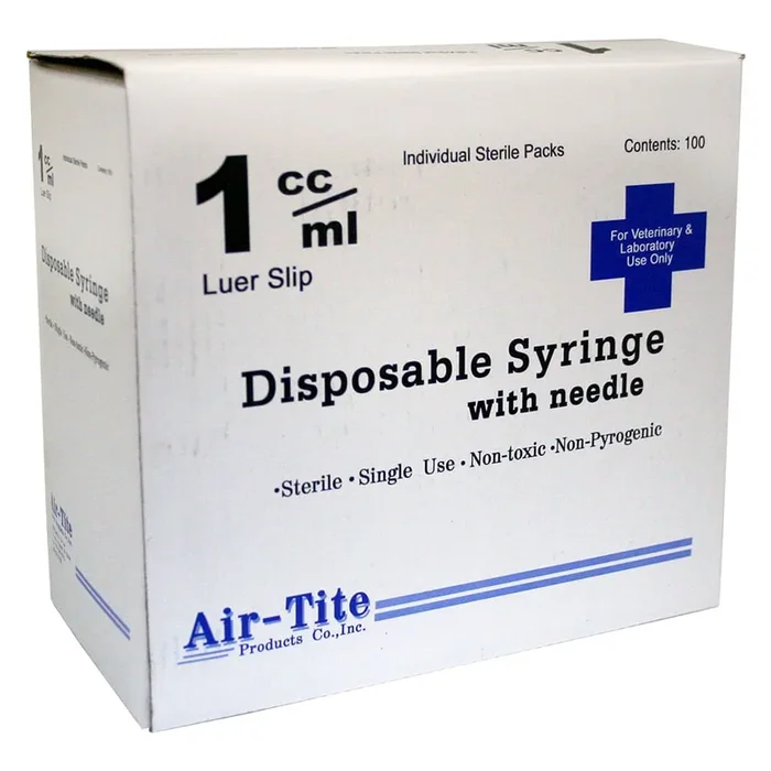 Air-Tite Syringes with Needles, 1cc, TB with 25g x 5/8″