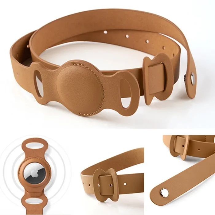 AirTag Leather Collar – Style D