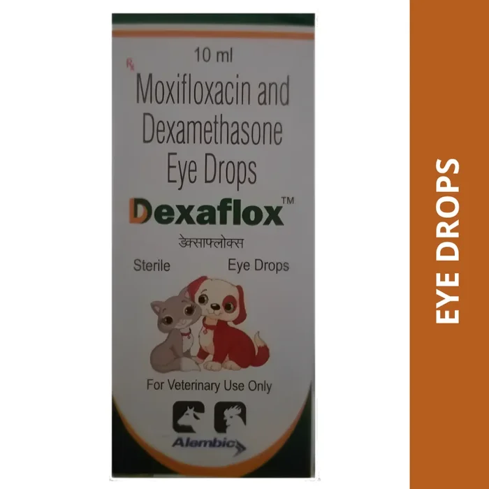 Alembic Dexaflox Eye Drops (Moxifloxacin & Dexamethasone) for Dogs and Cats