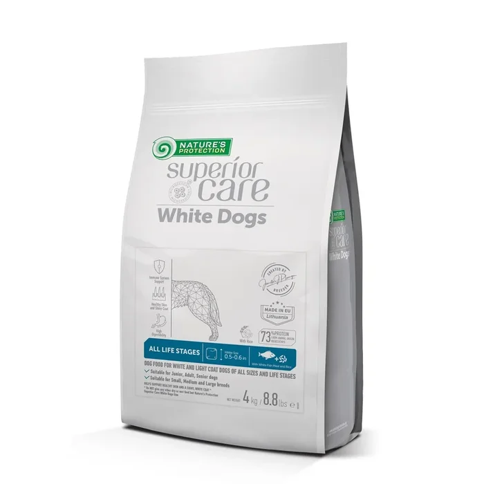 All Life Stages Dogs Food for Light Coat All Breeds with White Fish and Rice