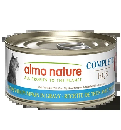 Almo Nature HQS Complete Tuna Recipe With Pumpkin In Gravy Cat Food 2.47 Oz