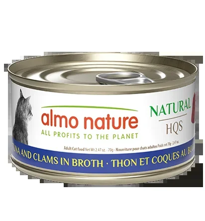 Almo Nature HQS Natural Tuna And Clams In Broth Cat Food 2.47 Oz