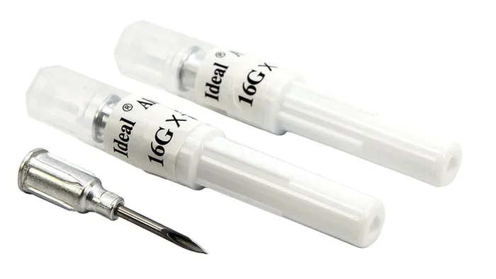 Aluminum Hub Needle 16g x 5/8″, Box of 100