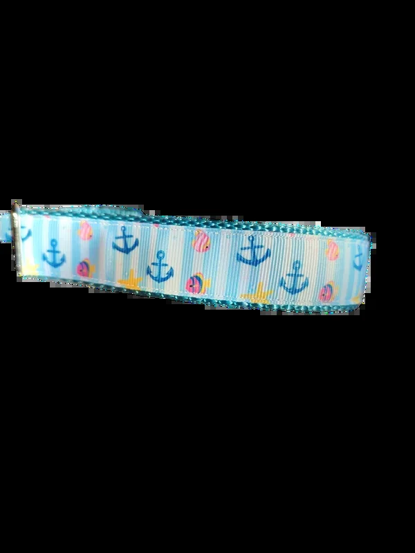 Anchors and Fish Nylon Dog Collar