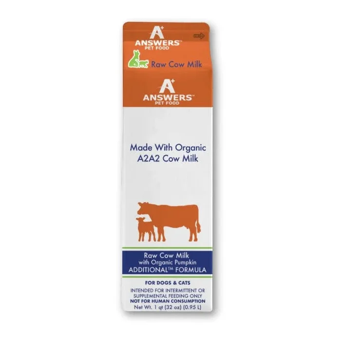 ANSWERS Raw Cow Milk with Organic Pumpkin 1 qt