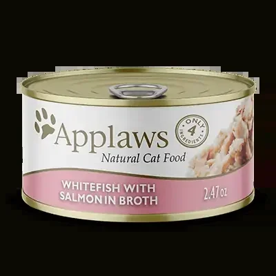 Applaws Natural Wet Cat Food Whitefish with Salmon in Broth