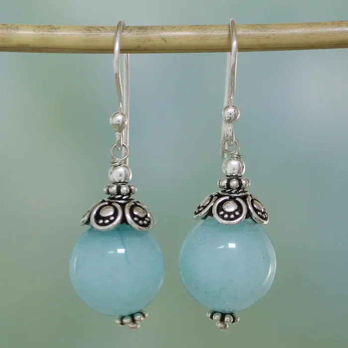 Aqua Delight Aqua Aventurine and Sterling Silver Dangle Earrings