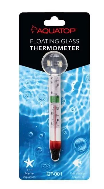 Aquatop Floating Glass Aquarium Thermometer with Suction Cup Mount