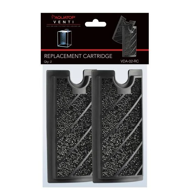 Aquatop Replacement Carbon Filtration Cartridge 2-Pack for Venti VDA Aquariums, VDA-02-RC