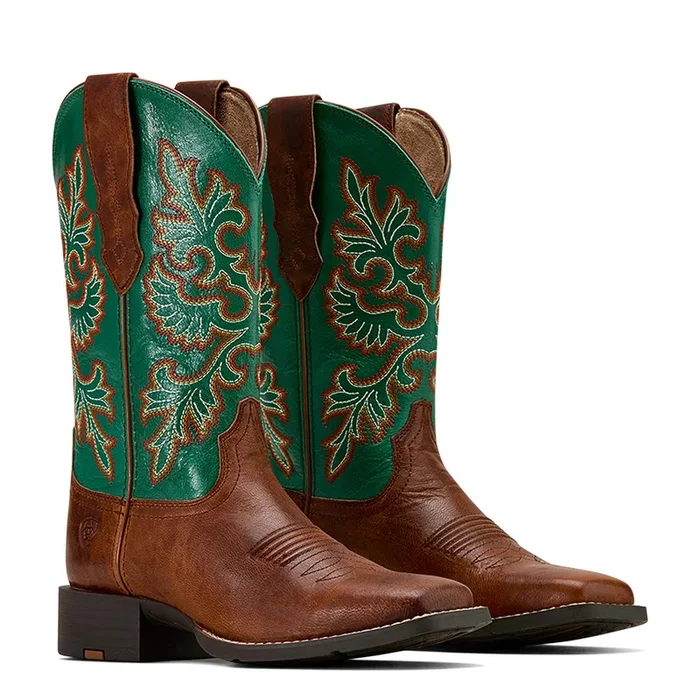 Ariat Women’s Round Up Wide Square Toe StretchFit Western Boot
