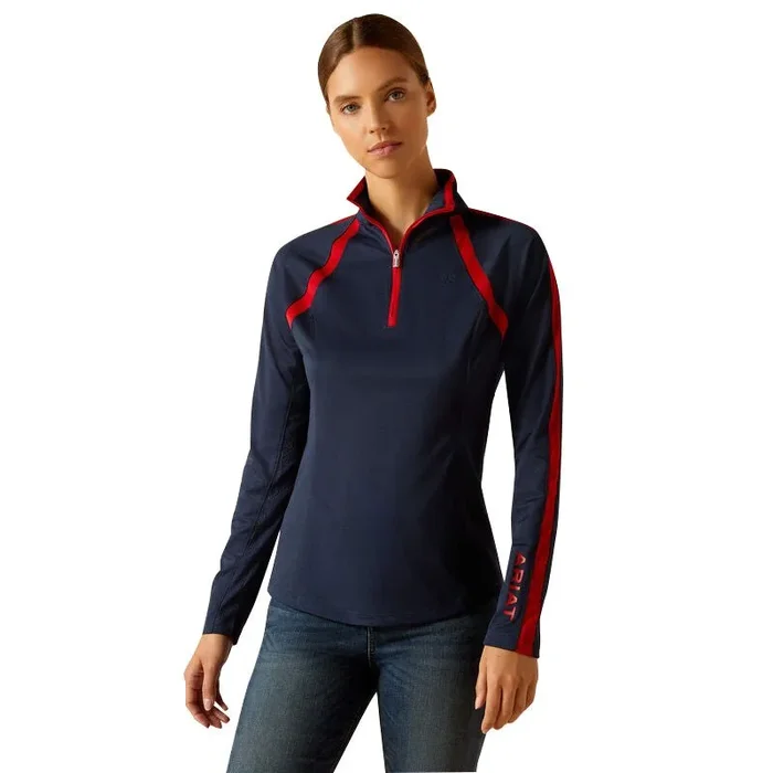Ariat Women’s Sunstopper 3.0 1/4 Zip Baselayer Shirt – High Performance Sun Shirt for Riding