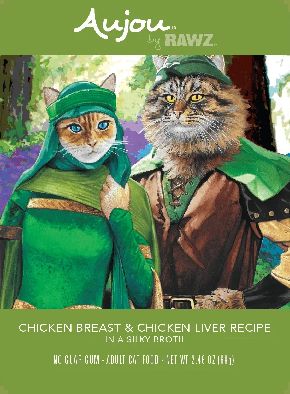 Aujou® by RAWZ® Chicken and Chicken Liver Recipe 2.46-oz, Wet Cat Food