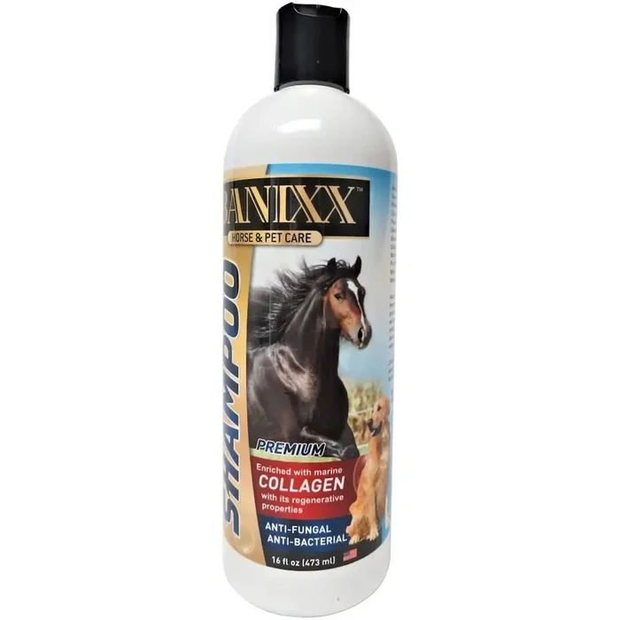 Banixx Horse Medicated Shampoo Anti-Fungal Anti-Bacterial 16 oz. Marine Collagen USA Made