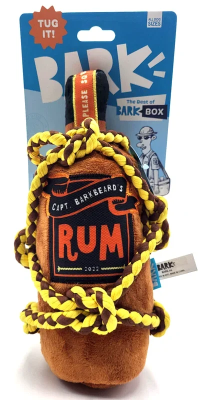 Bark Barkbeard’s Rum Bottle Plush Dog Toy Brown ALL Sizes
