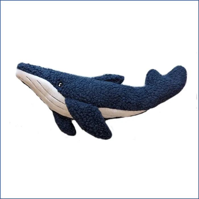 Barker’s Bowtique – Winston the Blue Whale Fleece Dog Toy