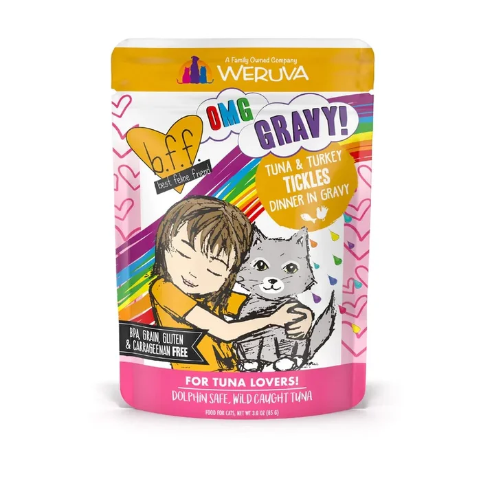 BFF OMG Wet Cat Food – Tuna & Turkey Tickles – 3oz Pouch