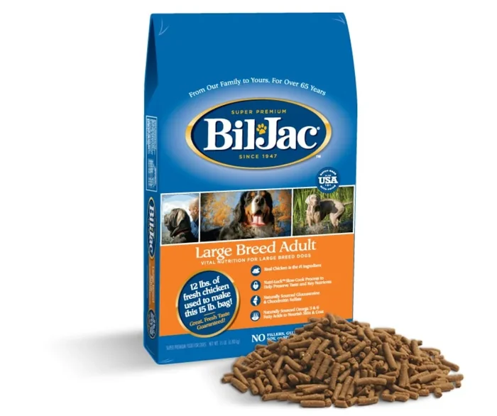 Bil Jac – Large Breed, Adult Dog: Chicken, Corn, and Oatmeal Recipe Dry Dog Food