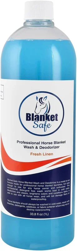 Blanket Safe Horse Blanket Wash & Deodorizer – Detergent-Free, Cold Water Safe, Protects Waterproofing