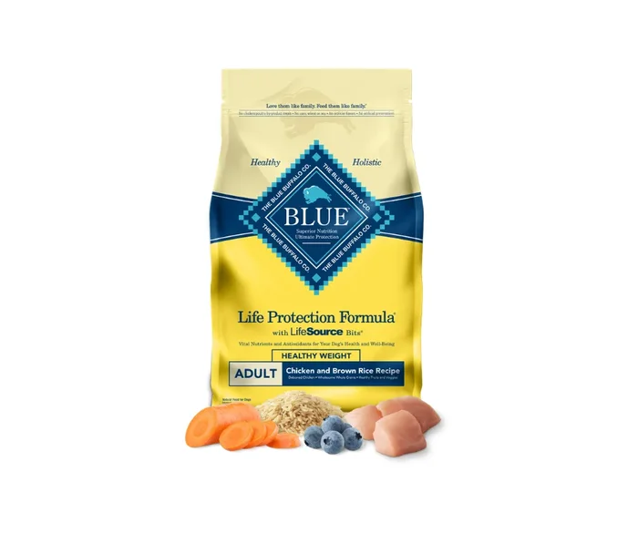 Blue Buffalo Life Protection Formula – Adult Dog Healthy Weight Chicken and Brown Rice Recipe Dry Dog Food