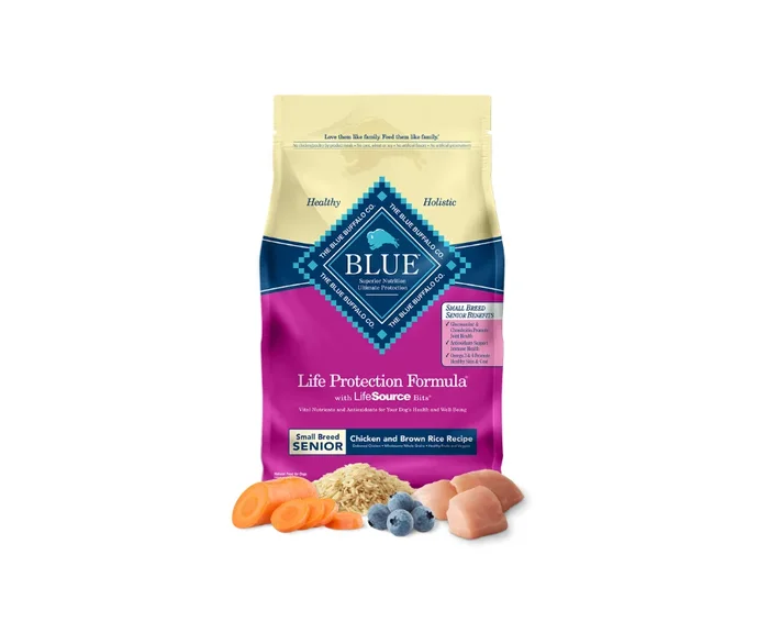 Blue Buffalo Life Protection Formula – Small Breed, Senior Dog Chicken and Brown Rice Recipe Dry Dog Food