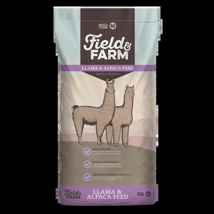 Blue Seal Field and Farm Llama and Alpaca Pellets Purple Bag