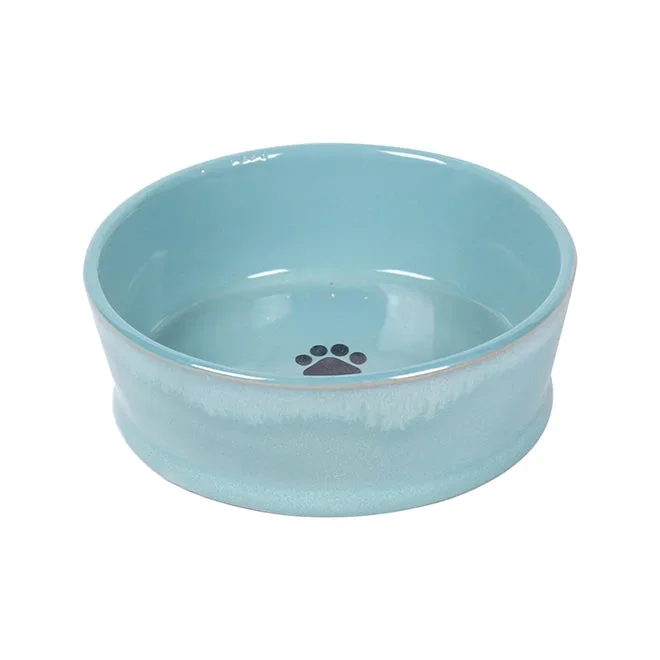 Blue Sky Clayworks – Blue Banded Drip Pet Bowl