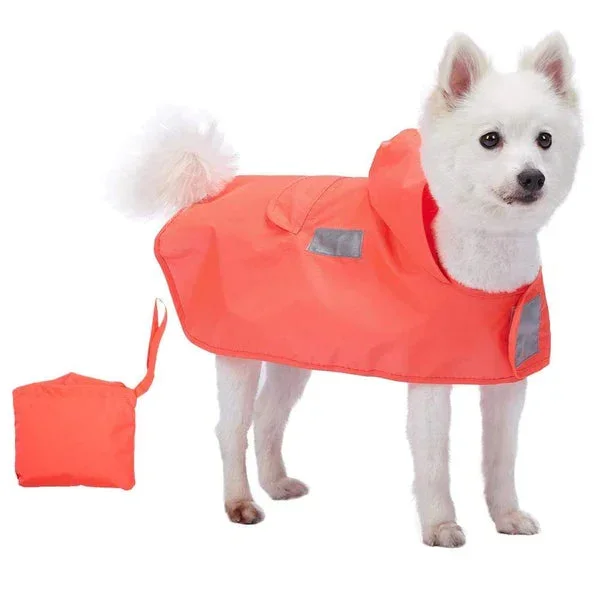 Blueberry Pet – Bright Orange | 3M Reflective Dog Raincoat Hooded