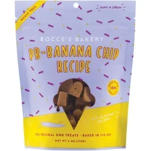 Bocce’s Bakery Soft & Chewy Peanut Butter & Banana Chip Dog Treats 6oz