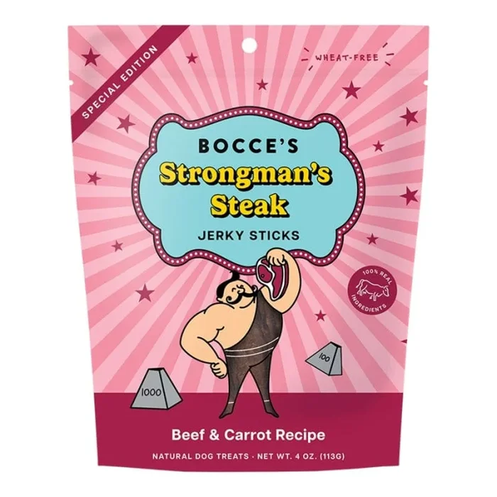 Bocce’s Bakery Strongman’s Steak Jerky Dog Treats