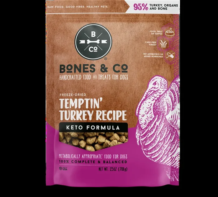 Bones & Co Dog Freeze Dried Temptin’ Turkey Bites 12oz