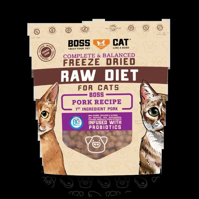Boss Cat Pork Nuggets Recipe, Freeze-Dried Raw Cat Food, 9-oz Bag