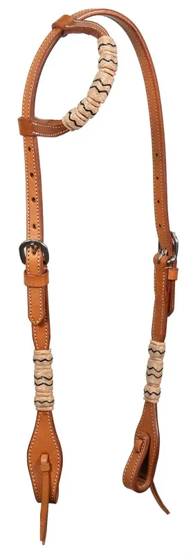 Buffalo Leather Braided Rawhide One Ear Headstall, Full