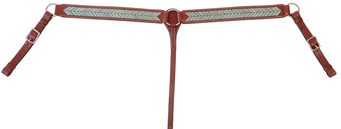 Buffalo Leather Turquoise Rawhide Laced Breast Collar