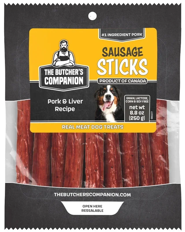 Butcher’s Companion Dog Sausage Sticks Pork & Liver 8.8oz