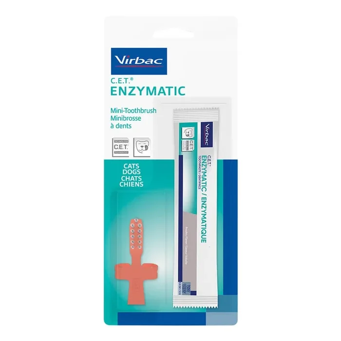 C.E.T. Mini-Toothbrush with Poultry Toothpaste for Dogs & Cats