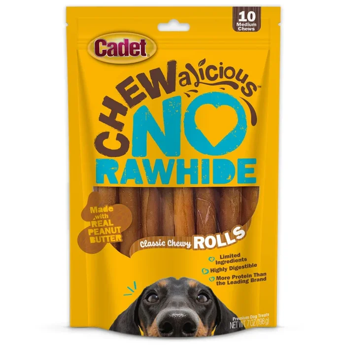 Cadet Chewalicious Rawhide-Free Natural Classic Chewy Rolls, Dog Chews