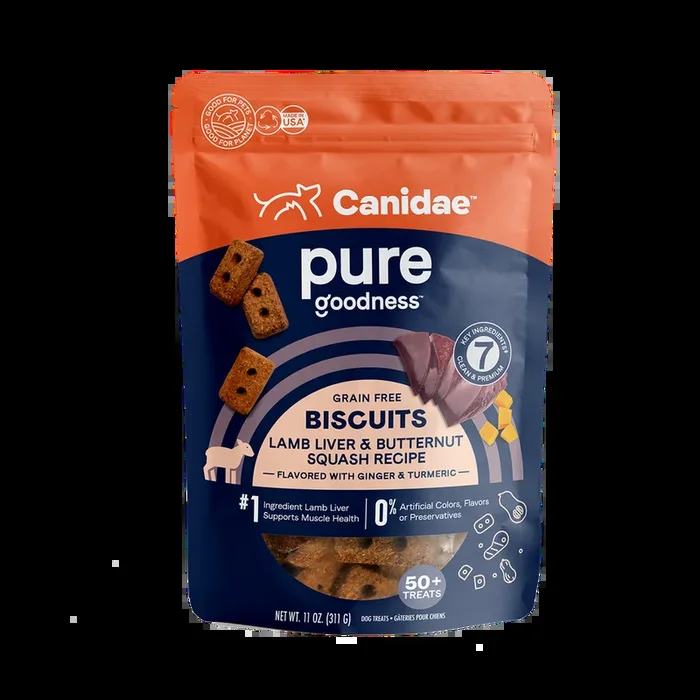 Canidae Pure Grain Free Dog Treat Biscuits – Lamb Liver & Butternut Squash
