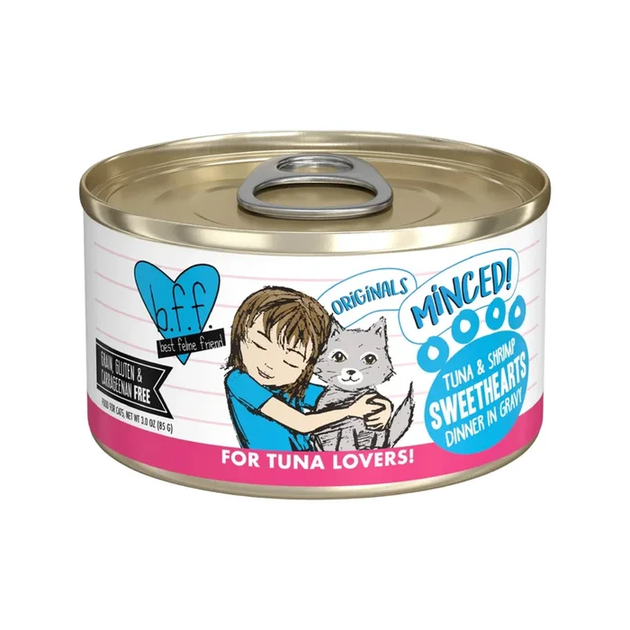Canned Cat Food – BFF Minced – Sweethearts – Tuna & Shrimp Dinner in Gravy