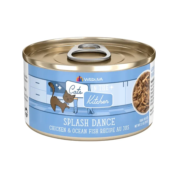 Canned Cat Food – Cats in the Kitchen – Splash Dance – Chicken & Ocean Fish Recipe Au Jus
