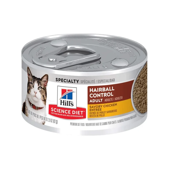 Canned Cat Food – HAIRBALL CONTROL – Savory Chicken Entrée – Adult