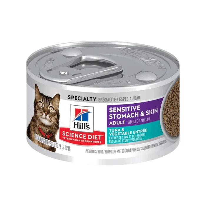 Canned Cat Food – SENSITIVE STOMACH & SKIN – Tuna & Vegetable Entrée – Adult – 2.9 oz